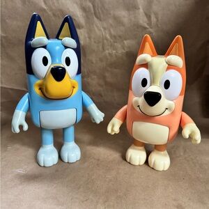 Bluey and Friends Bluey (10”) and Bingo (9”) Articulated Figures.